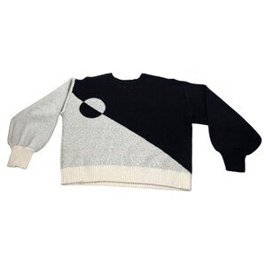 Flat White Sweater Black/White Size Large